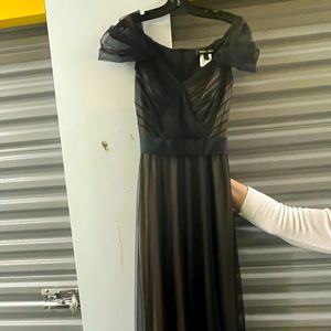 Long elegant Black and Tan dress